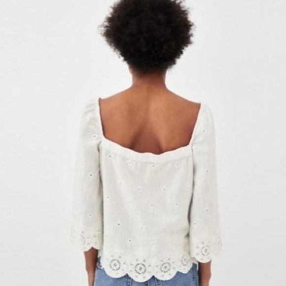 Zara Tops - Zara Eyelet Blouse